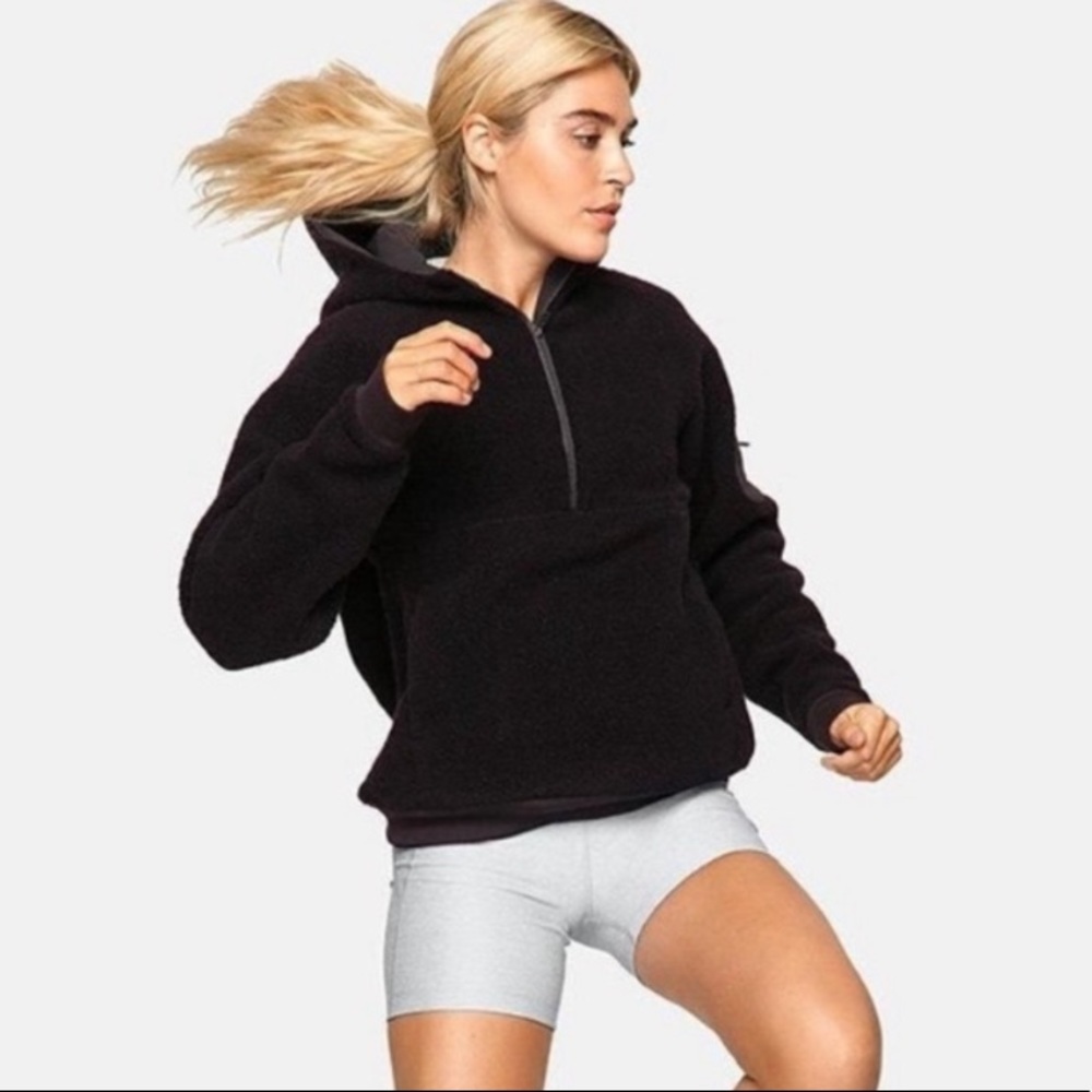 Outdoor Voices Mega Fleece Black Half-Zip Hoodie